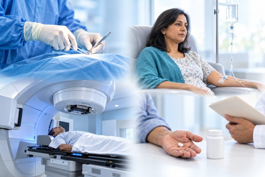 Cancer treatment options Surgery, Chemotherapy, Radiation and Targeted Therapy
