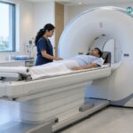 Patient undergoing a PET-CT scan in a modern diagnostic centre in Pune for cancer detection, diagnosis, and staging.